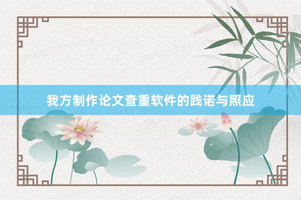 我方制作论文查重软件的践诺与照应